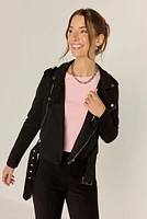 Katie Faux Suede Moto Jacket