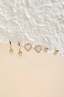 Gia Mixed Style Heart Earring Set