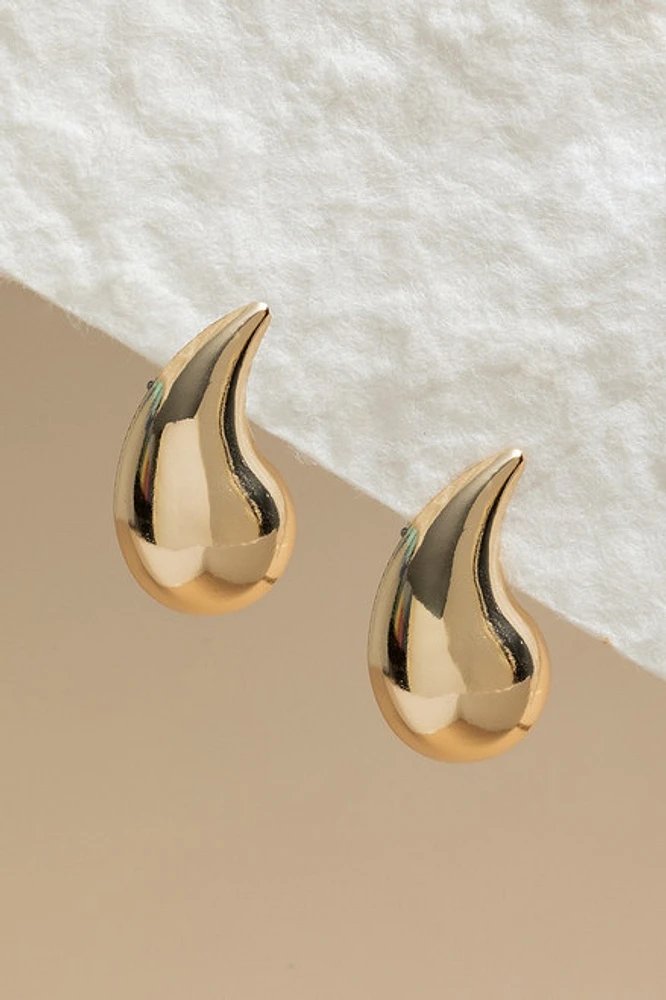 Holly Golden Comma Stud Earrings