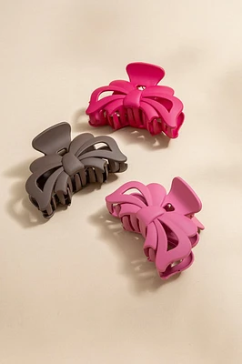 Jill Matte Bow Shaped Hair Claw Set