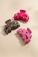 Jill Matte Bow Shaped Hair Claw Set