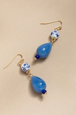 Sherrie Ceramic And Gold Semi Drop Earrings