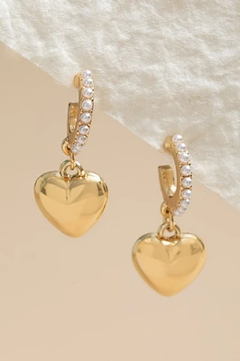 Mabel Puffy Heart Charm Earrings