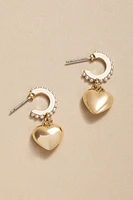 Mabel Puffy Heart Charm Earrings