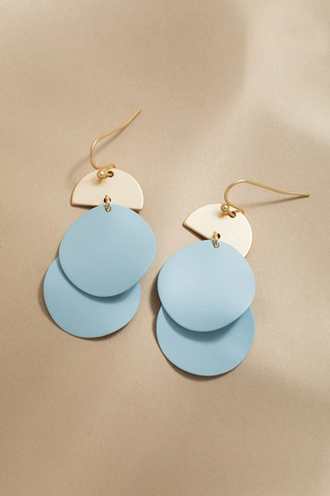 Angie Matte Double Circle Drop Earrings