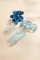 Sophia Simply Blue Mix Style Hair Claw Set