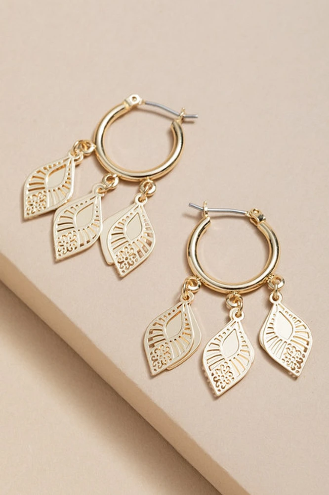 Tania Shaky Leaf Charm Earrings