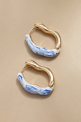 Lana Organic Ceramic And Gold Hoop Earrings