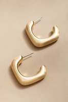 Kelley Organic Square Puffy Hoop Earrings