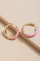 Justine Pink And Gold Chunky Hoop Earrings