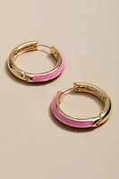 Justine Pink And Gold Chunky Hoop Earrings