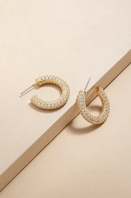 Samantha Pave Thick Hoop Earrings