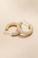 Samantha Pave Thick Hoop Earrings