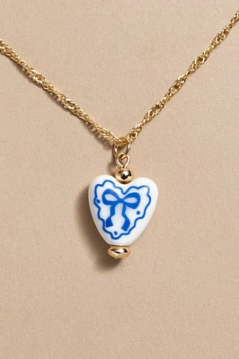 Bridget Ceramic Heart Pendant Necklace