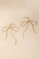 Julia Metal Wire Bow Drop Earrings