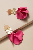 Thelma Double Matte Drop Petal Charm Earrings