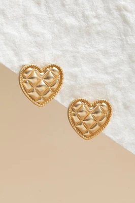 Patti Satin Cushion Heart Stud Earrings