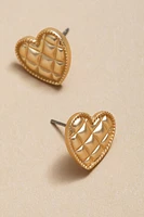 Patti Satin Cushion Heart Stud Earrings