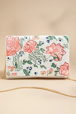 Sandy Floral Beaded Clutch Handbag