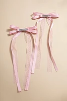 Carissa Lace And Satin Bow Hair Barrette Set