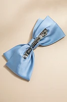 Hillary Pearl Embellished Satin Bow Hair Barrette