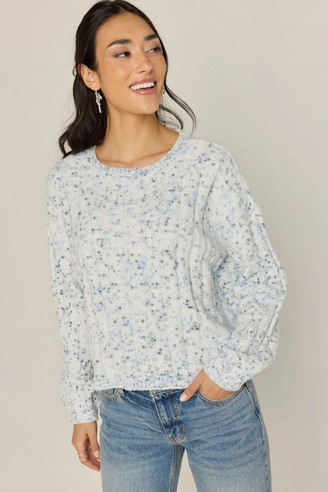 Kelsey Soft Dot Pattern Pullover Sweater