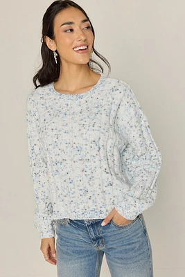 Kelsey Soft Dot Pattern Pullover Sweater