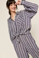 Lucy Oversized Striped Button Down Top