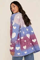 Sara Intarsia Heart Pattern Long Cardigan