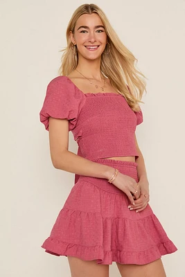 Patti Puff Sleeve Bow Back Blouse