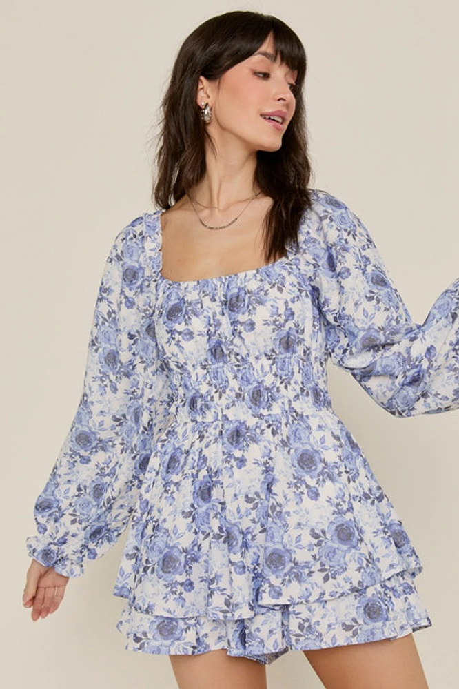 Lisa Floral Tiered Romper