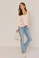 Jeannine Ribbon Front Button Up Cardigan