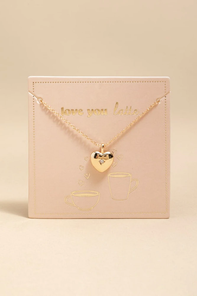 Love You Latte Boxed Carded Necklace