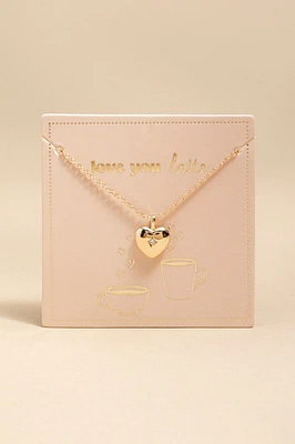 Love You Latte Boxed Carded Necklace