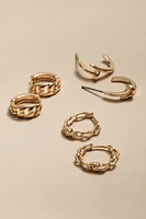 Rita Hoop Nail And Link Gold Earring Set