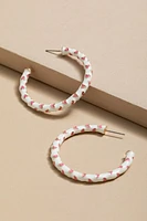 Elaine Heart Pattern Hoop Earrings