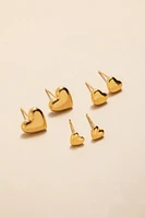 Ellen Stainless Steel Heart Stud Earring Set