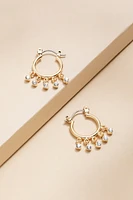 Carol Shaky Bezel Charm Hoop Earrings