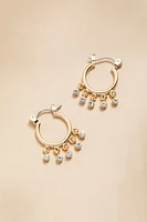 Carol Shaky Bezel Charm Hoop Earrings