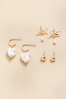 Julie Ceramic And Gold Earring Set