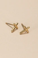 Andrea Stainless Steel Cross Stud Earrings