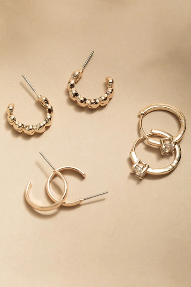 Sonya Mixed Style Hoop Earring Set