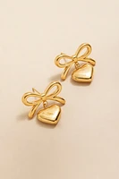 Tami Stainless Steel Heart and Bow Drop Earrings