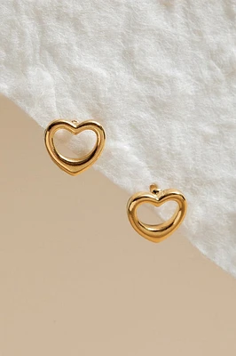 Debora Stainless Steel Heart Stud Earrings