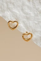 Debora Stainless Steel Heart Stud Earrings