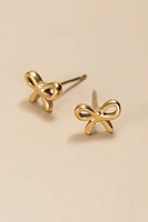 Janice Stainless Steel Bow Stud Earrings