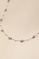 Eliza Ceramic And Pearl Station Necklace