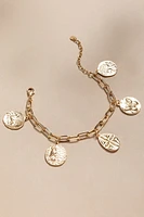 Lenora Chunky Coin Charm Gold Bracelet