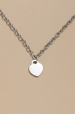 Trudy Stainless Steel Heart Locket Pendant Necklace