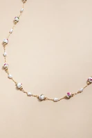 Claire Ceramic And Pearl Station Necklace